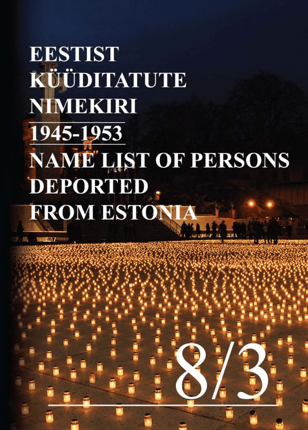 Raamat "Eestist küüditatute nimekiri 1945-1953"