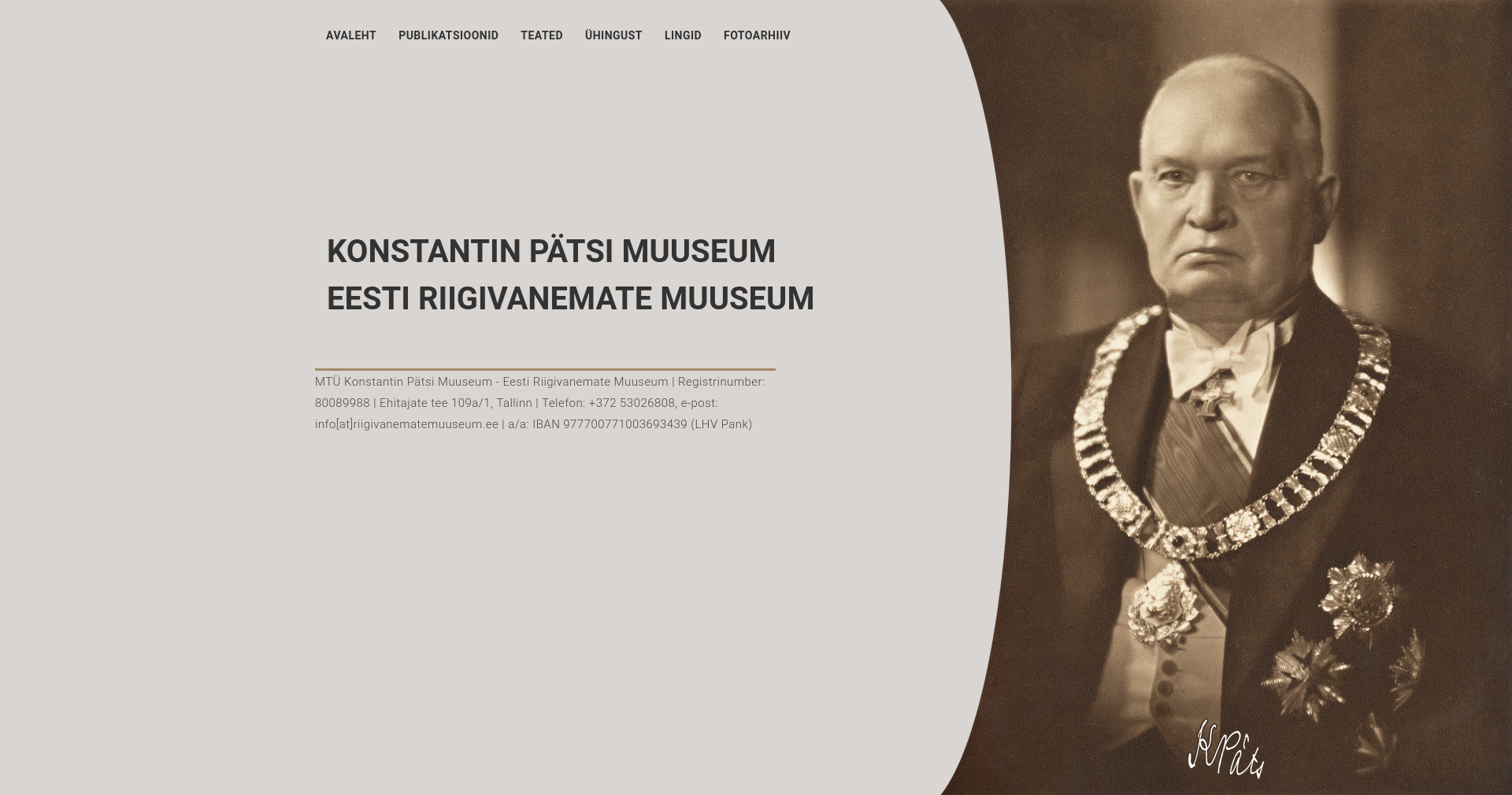 Read more about the article Konstantin Pätsi Muuseum – Eesti riigivanemate muuseumi koduleht